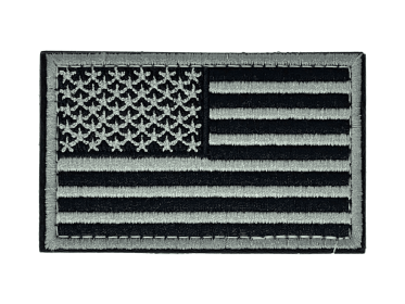 Tactical USA Flag Patch with Detachable Backing (Color: grey)