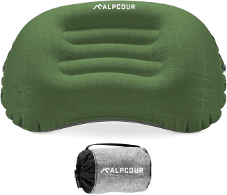 Alpcour Inflatable Camping Pillow (Color: Army Green)