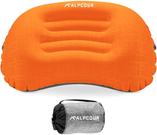 Alpcour Inflatable Camping Pillow (Color: Tiger Orange)